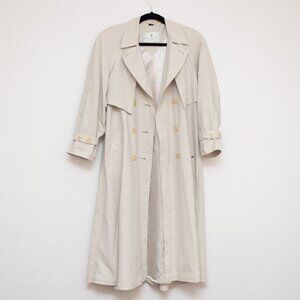 Four Seasons of London Trench Coat Women Gray/Cream Size: USA 2P